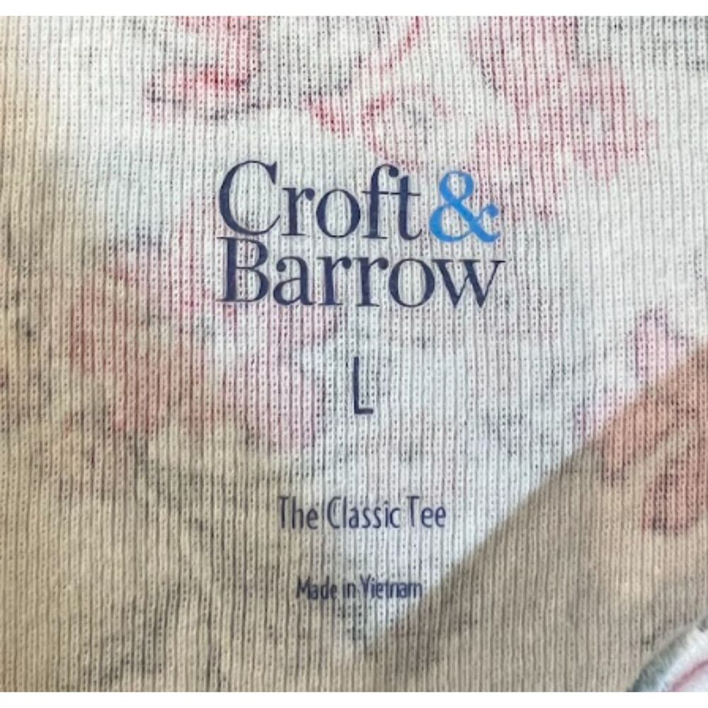 Croft & Barrow Women's Large Pink Floral Short Sleeve Crewneck T-Shirt - Picture 3 of 3